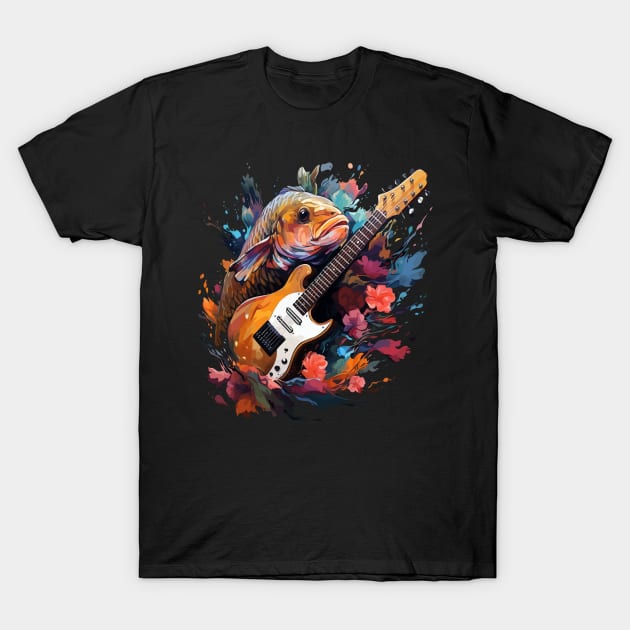 Arowana Playing Guitar T-Shirt by JH Mart